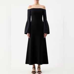 NWT Gabriela Hearst Sinead Dress in Black Wool Silk Cady | XS